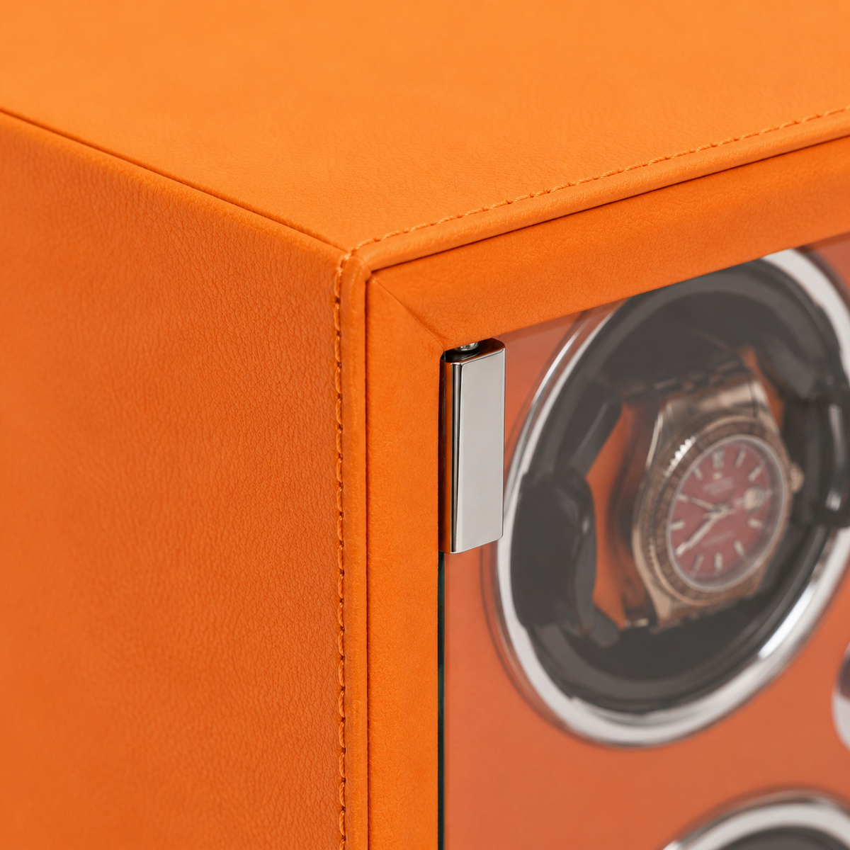 Terracotta Orange Leather Four-Watch Winder